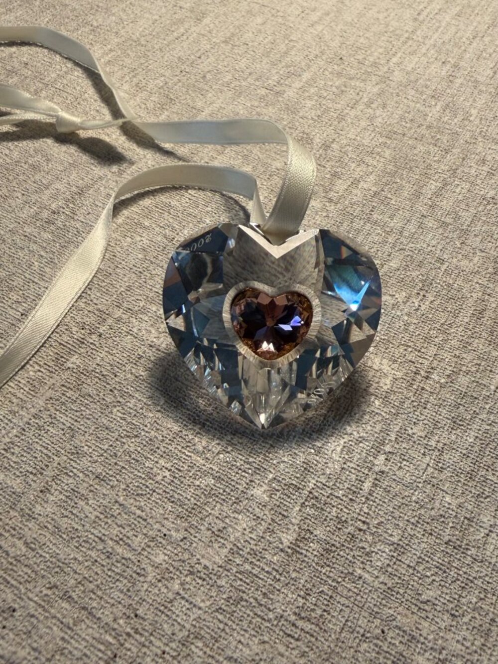 Swarovski 2006 Heart Ornament Pink Crystal